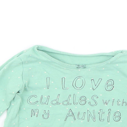 George Girls Green Polka Dot  Basic T-Shirt Size 18-24 Months