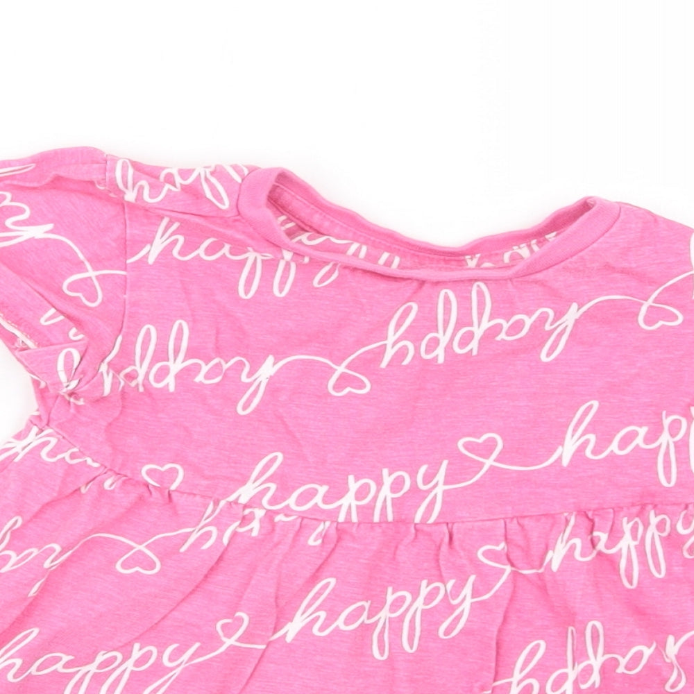 Studio Girls Pink Geometric  T-Shirt Dress  Size 12-18 Months
