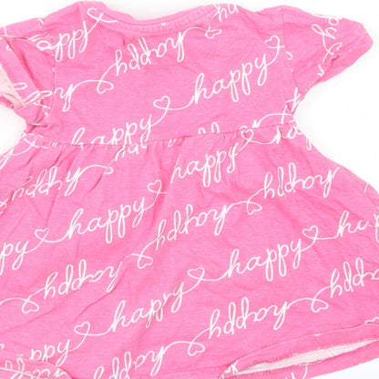 Studio Girls Pink Geometric  T-Shirt Dress  Size 12-18 Months