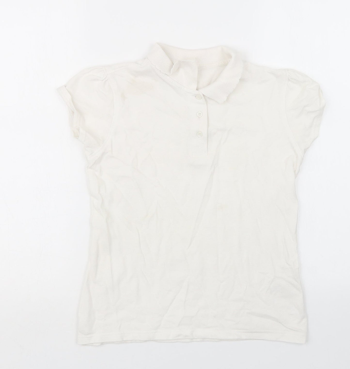 George Girls White   Basic Polo Size 11-12 Years
