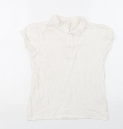 George Girls White   Basic Polo Size 11-12 Years