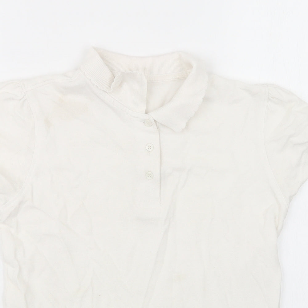 George Girls White   Basic Polo Size 11-12 Years