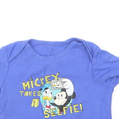 Disney Baby Boys Blue Geometric   Pyjama Top Size 2-3 Years  - Mickey Mouse