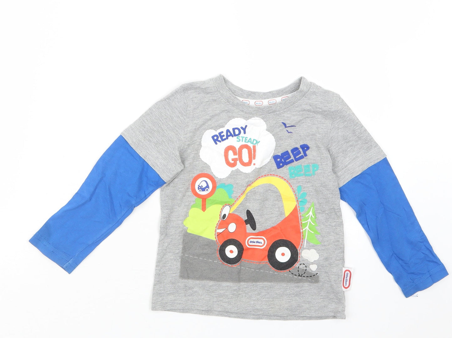 George Boys Grey Geometric  Babydoll Pyjama Top Size 18-24 Months