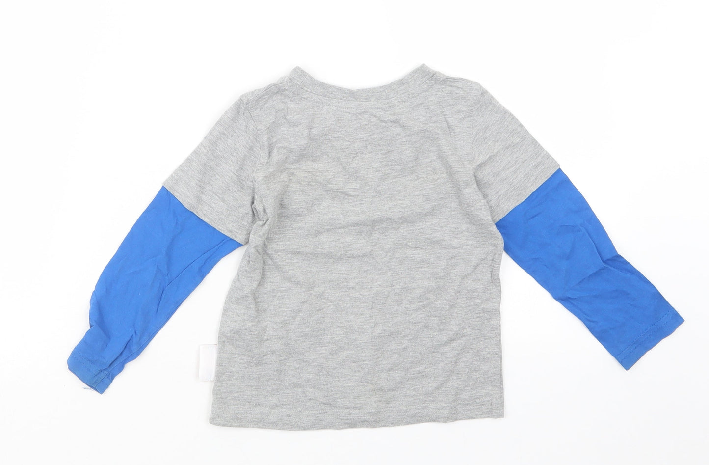 George Boys Grey Geometric  Babydoll Pyjama Top Size 18-24 Months