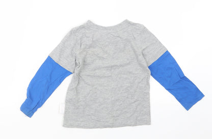 George Boys Grey Geometric  Babydoll Pyjama Top Size 18-24 Months