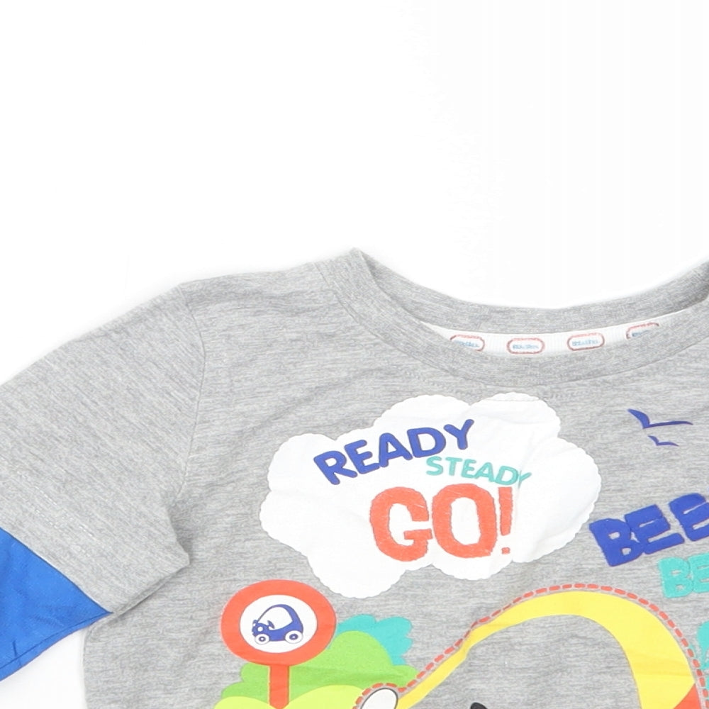 George Boys Grey Geometric  Babydoll Pyjama Top Size 18-24 Months