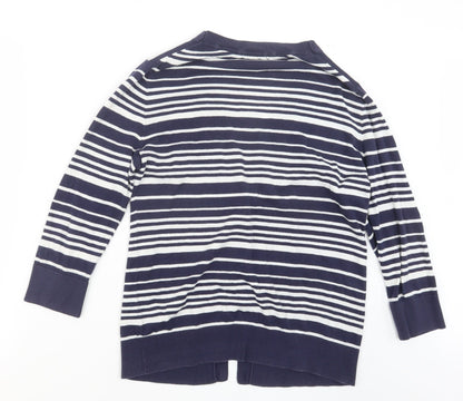 Gap Womens Blue Striped Knit Cardigan Jumper Size M