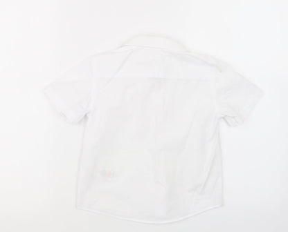 Lily & Dan Boys White   Basic Button-Up Size 4-5 Years
