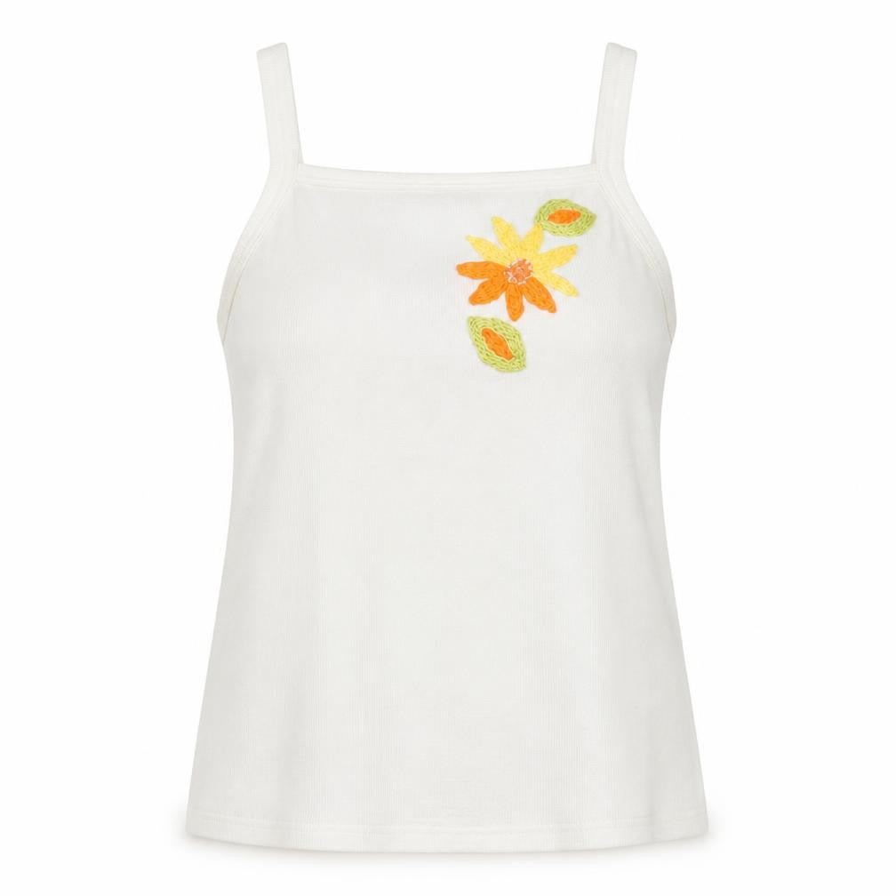 Front view of Joseph A. women’s white basic tank, size M