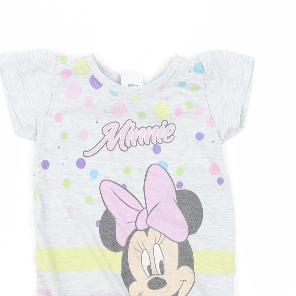 Disney Girls Grey   Basic T-Shirt Size 3 Years  - Minnie Mouse