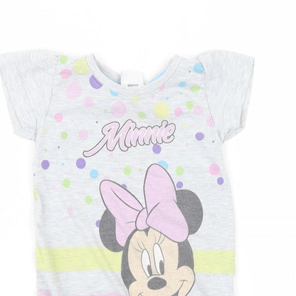 Disney Girls Grey   Basic T-Shirt Size 3 Years  - Minnie Mouse