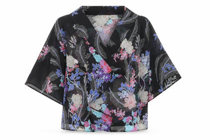 Womens UK Size 12 Internacionale Black Kimono Coat