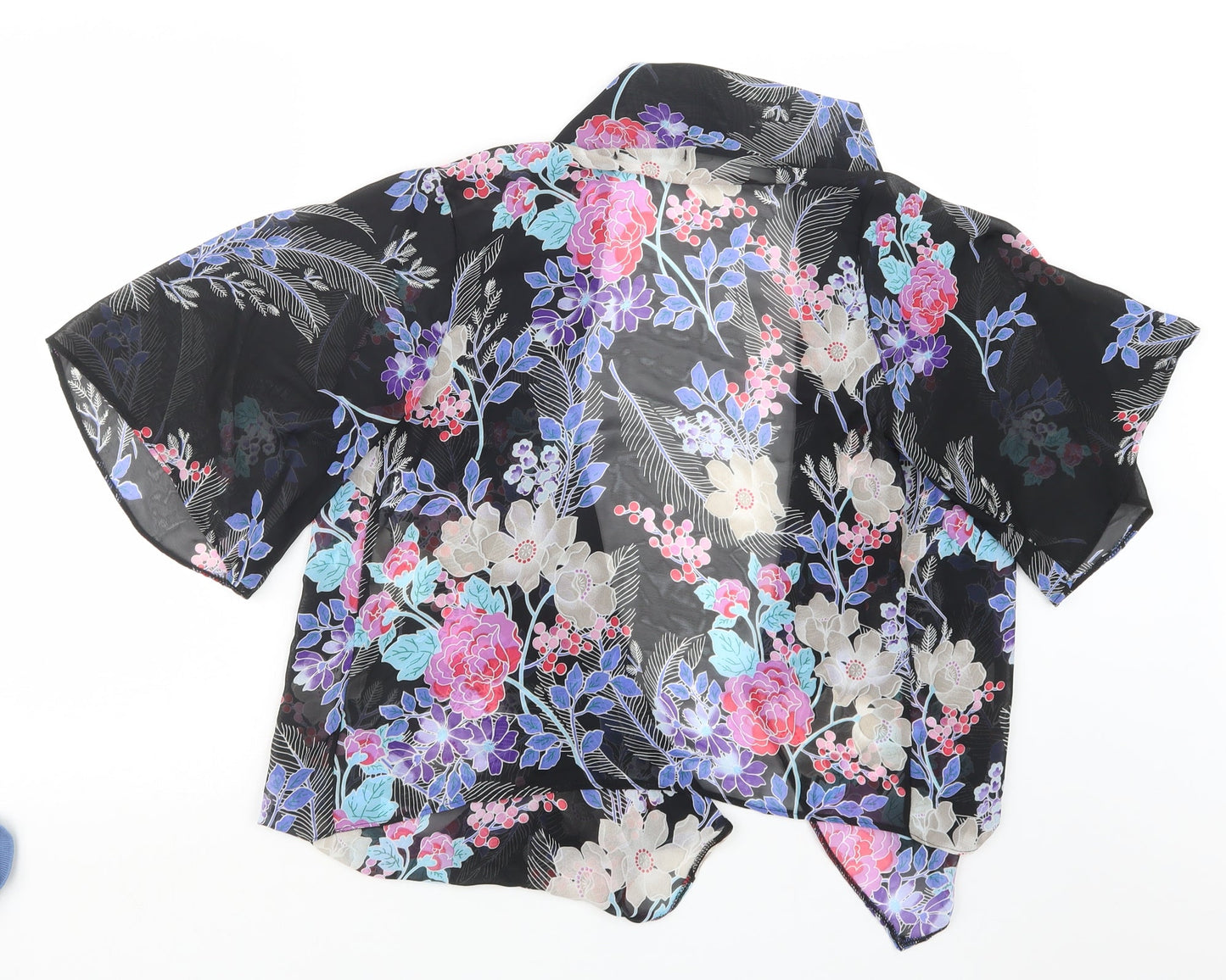 Womens UK Size 12 Internacionale Black Kimono Coat