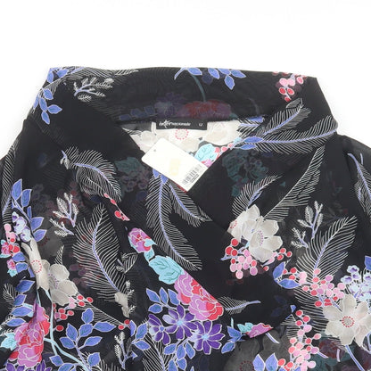 Womens UK Size 12 Internacionale Black Kimono Coat