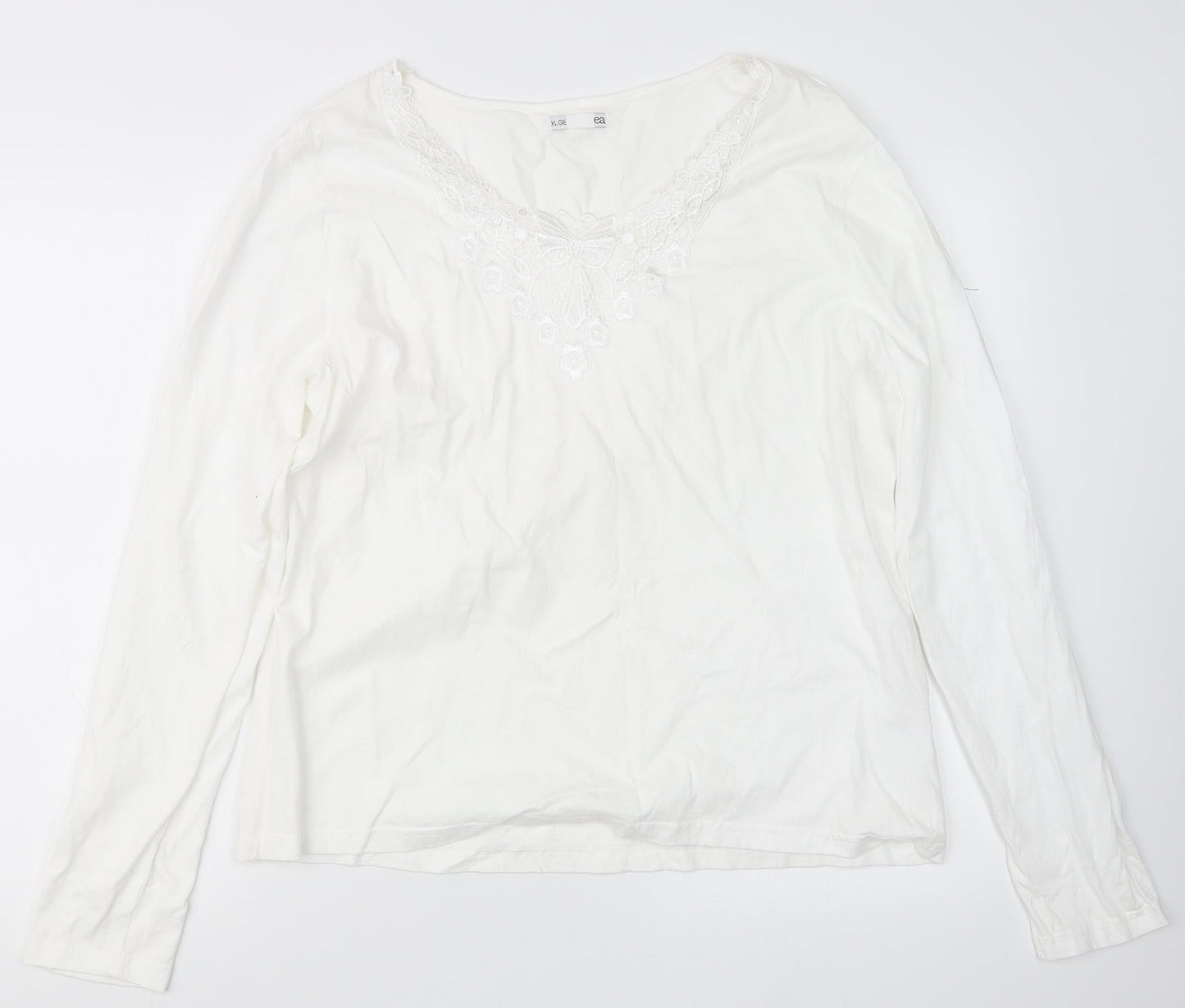 Womens UK Size XL EA White Basic T-Shirt