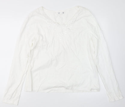 Womens UK Size XL EA White Basic T-Shirt