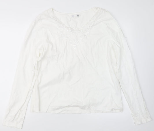 Womens UK Size XL EA White Basic T-Shirt
