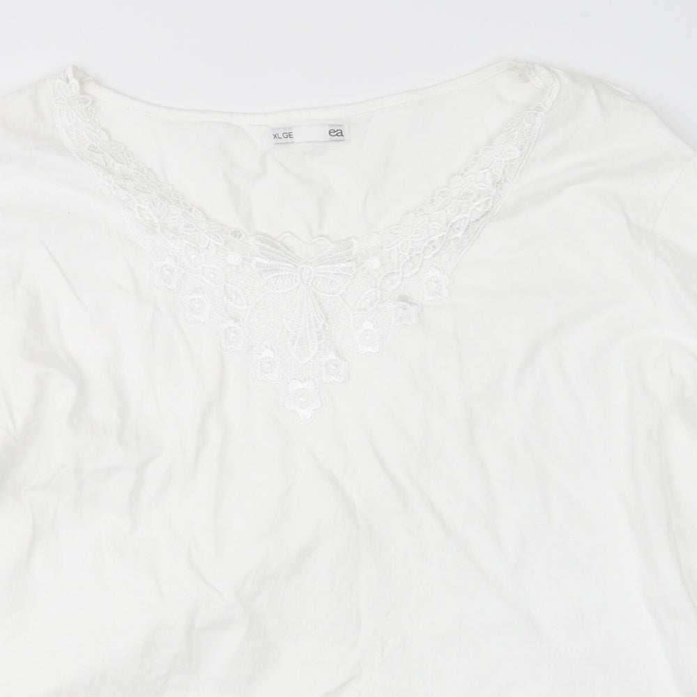 Womens UK Size XL EA White Basic T-Shirt