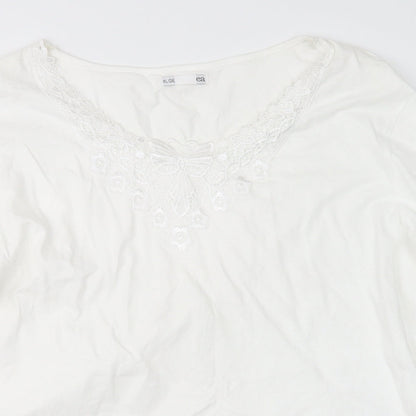 Womens UK Size XL EA White Basic T-Shirt