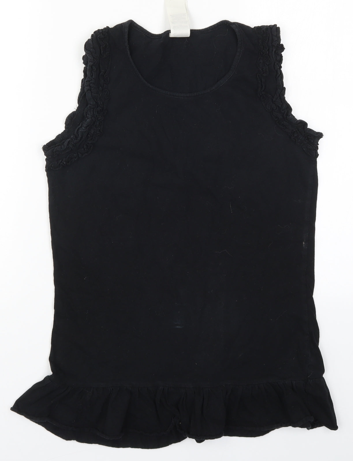 Womens UK Size 10 Preworn Black Basic Tank
