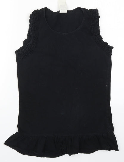 Womens UK Size 10 Preworn Black Basic Tank