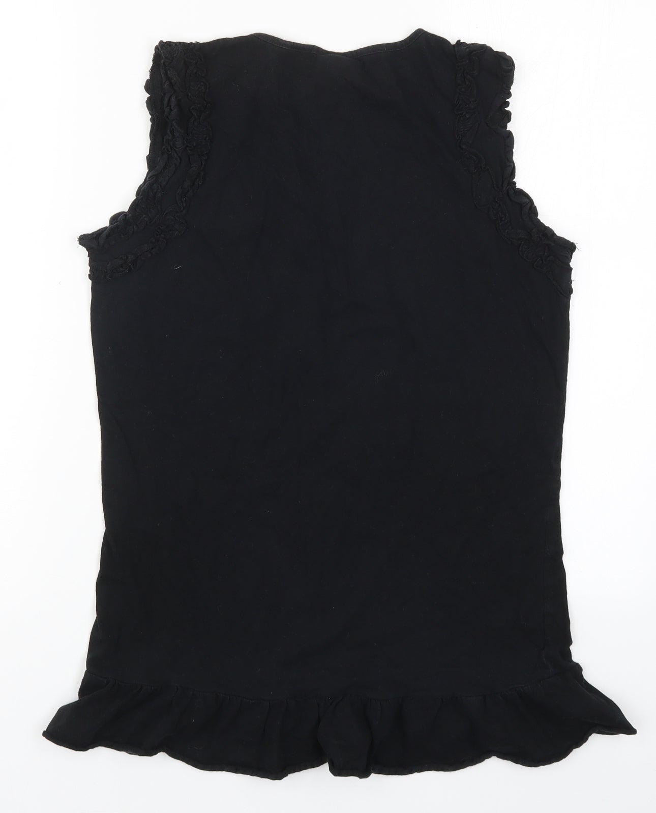 Womens UK Size 10 Preworn Black Basic Tank