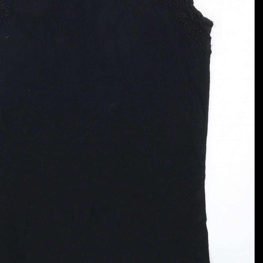Womens UK Size 10 Preworn Black Basic Tank