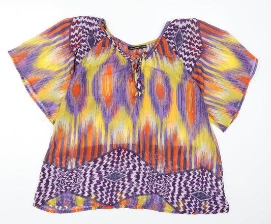 Womens UK Size 10 Atmosphere Multicoloured Basic Blouse