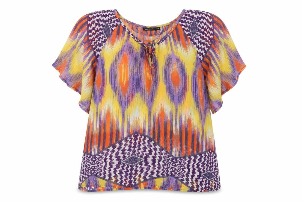 Womens UK Size 10 Atmosphere Multicoloured Basic Blouse