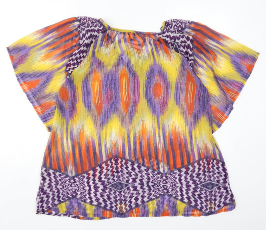 Womens UK Size 10 Atmosphere Multicoloured Basic Blouse