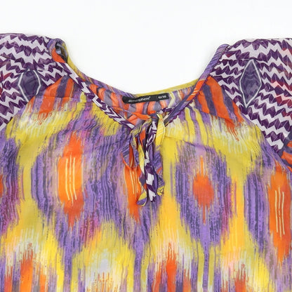 Womens UK Size 10 Atmosphere Multicoloured Basic Blouse