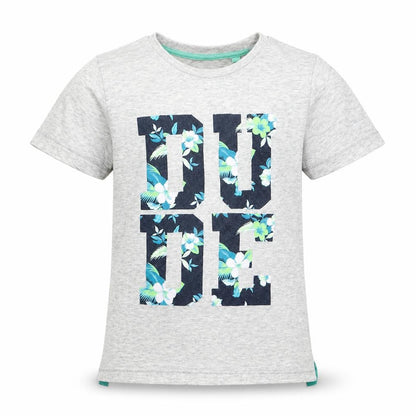 Front view of Next boys’ grey basic t-shirt, size 5-6, years - dude