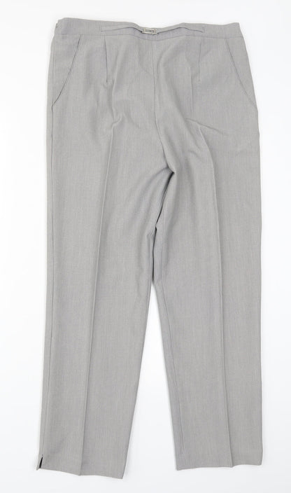 Just Elegance Womens Grey  Rayon Trousers  Size 14 L27 in