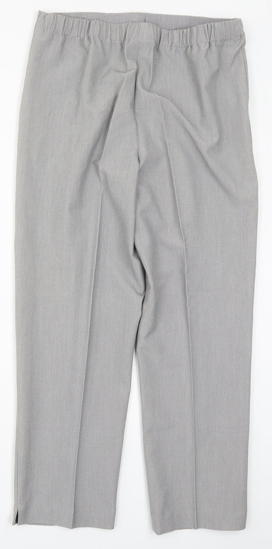 Just Elegance Womens Grey  Rayon Trousers  Size 14 L27 in