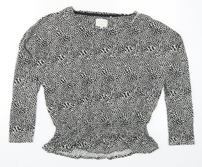 NEXT Womens Black Geometric  Top Pyjama Top Size 12  - Love Hearts