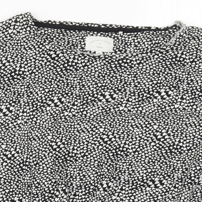 NEXT Womens Black Geometric  Top Pyjama Top Size 12  - Love Hearts
