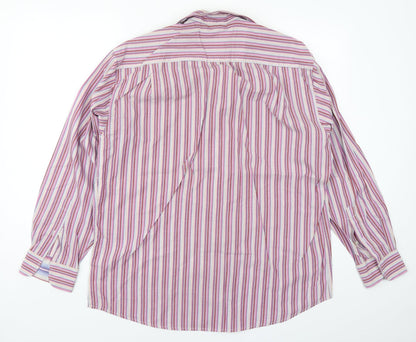 Mens UK Size 16 Peter England Pink  Button-Up Long Sleeve Casual Shirt