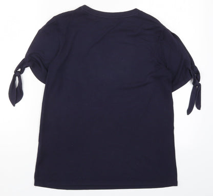 Womens UK Size 10 Warehouse Blue Basic T-Shirt