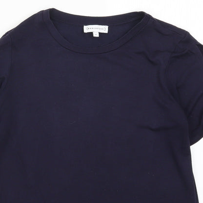 Womens UK Size 10 Warehouse Blue Basic T-Shirt
