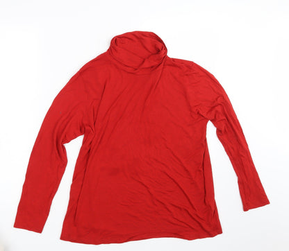 Womens UK Size 14 M&S Red Basic T-Shirt