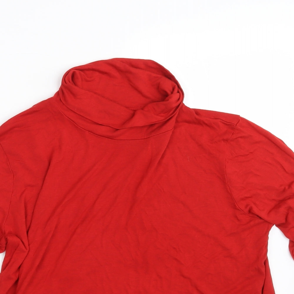 Womens UK Size 14 M&S Red Basic T-Shirt