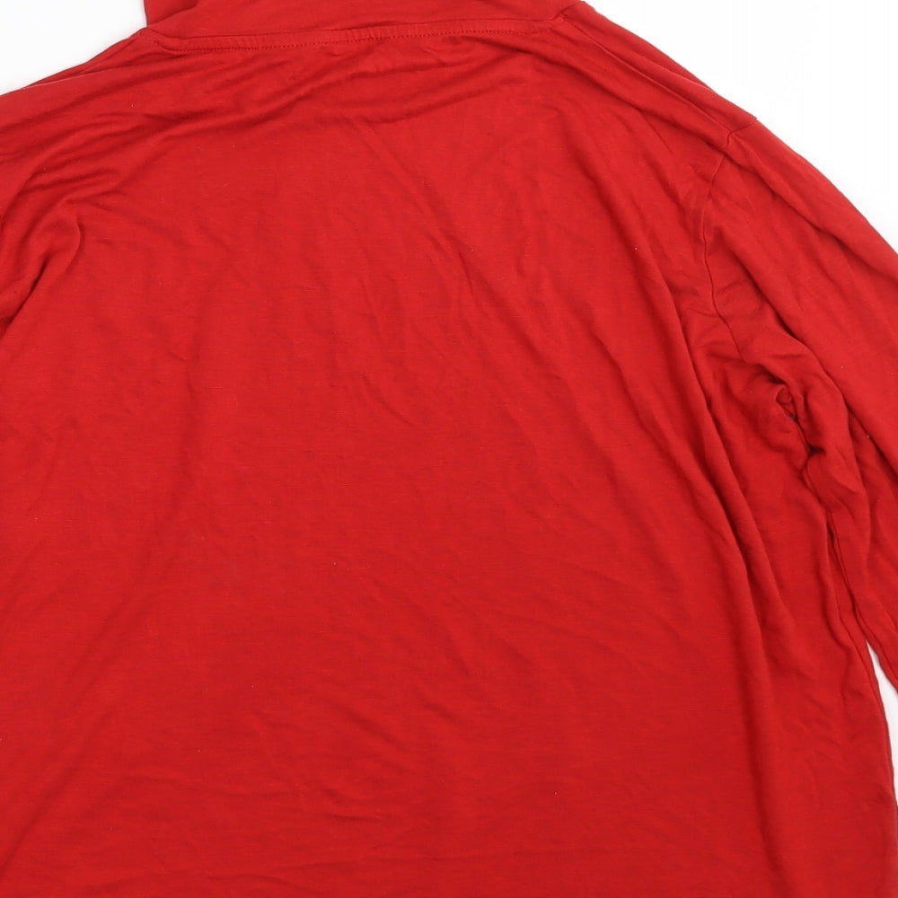 Womens UK Size 14 M&S Red Basic T-Shirt