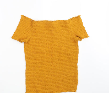 Papaya Womens Yellow   Basic Blouse Size 14