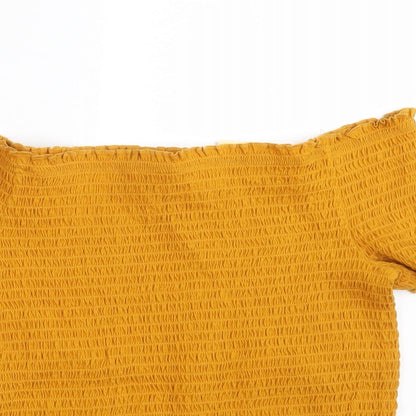 Papaya Womens Yellow   Basic Blouse Size 14