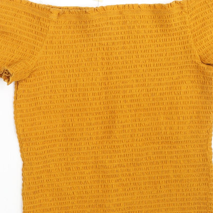 Papaya Womens Yellow   Basic Blouse Size 14