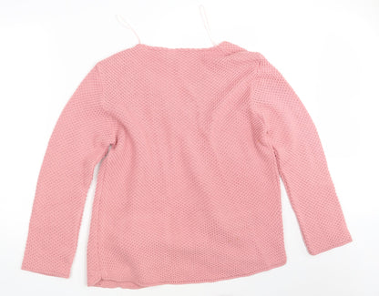Womens UK Size XL MITZY Pink Wrap Jumper