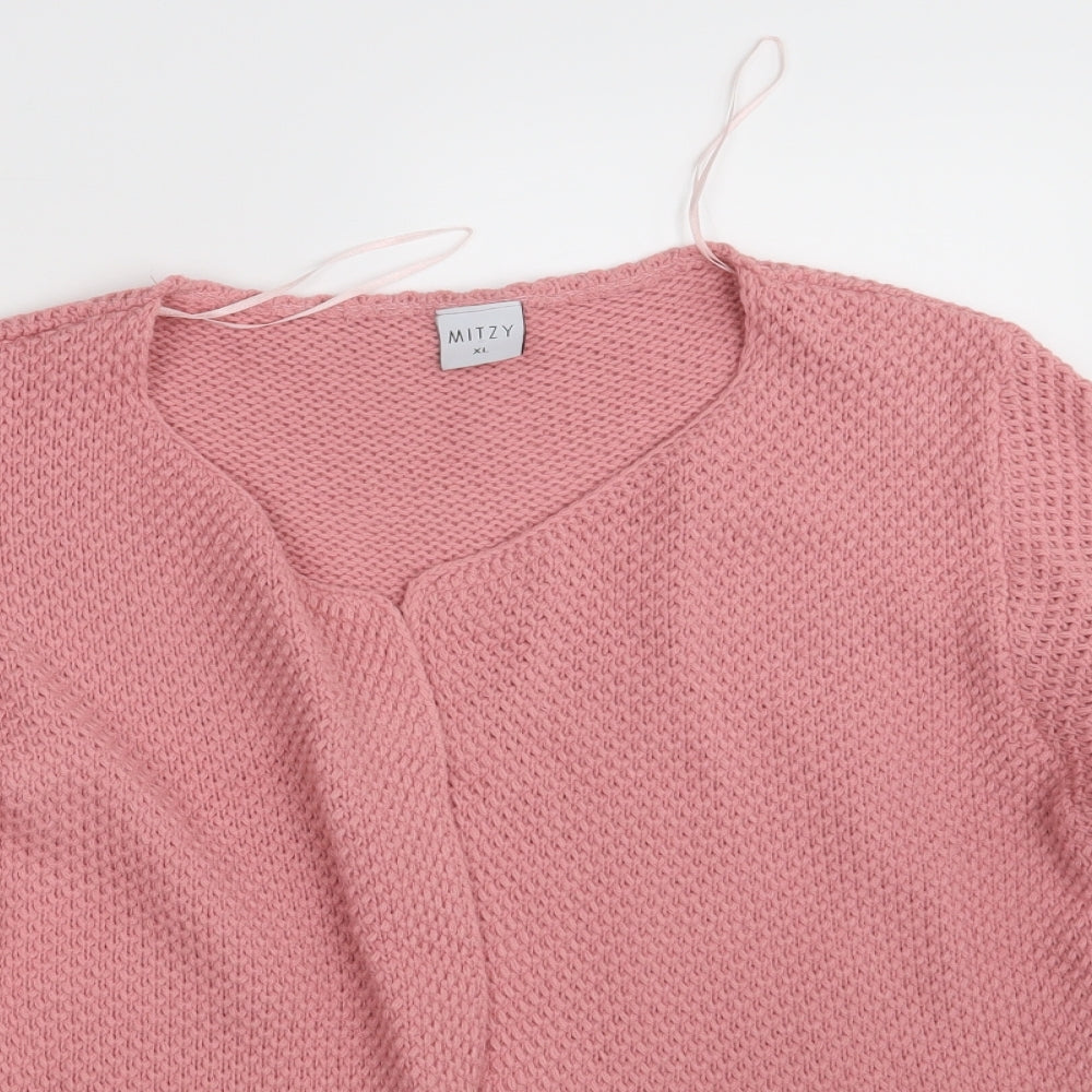 Womens UK Size XL MITZY Pink Wrap Jumper