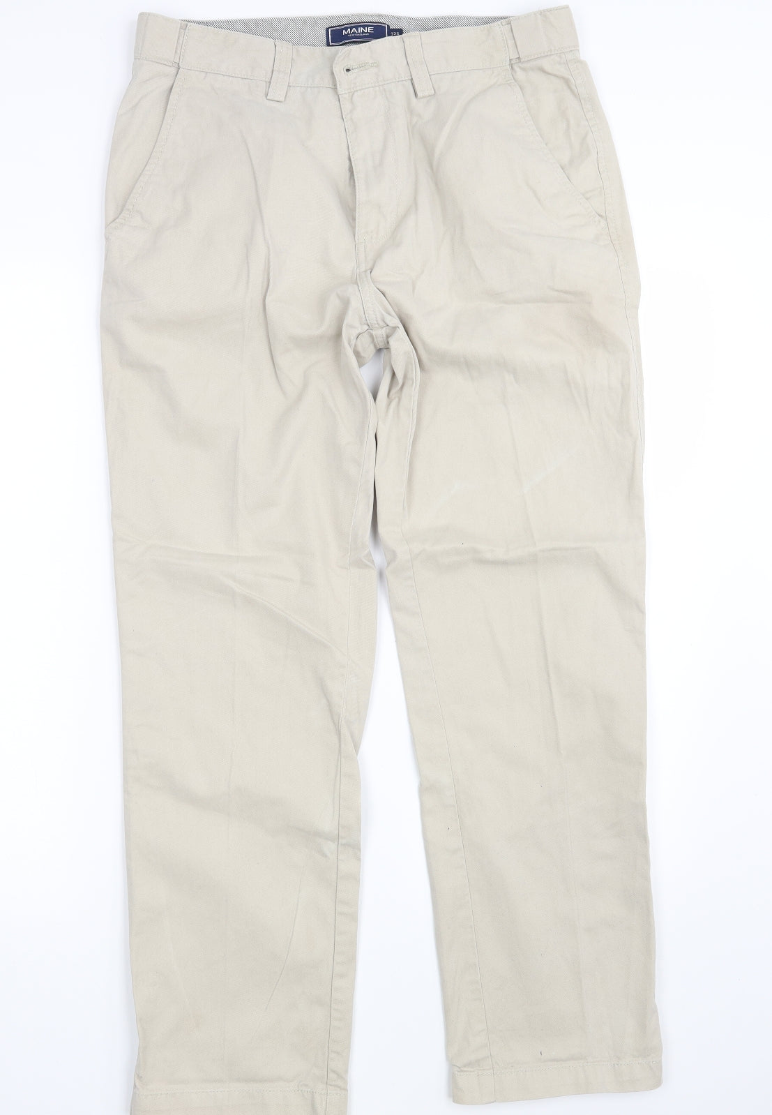 Maine Mens Beige  Denim Trousers  Size 32 in L28 in