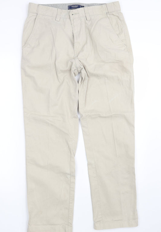 Maine Mens Beige  Denim Trousers  Size 32 in L28 in